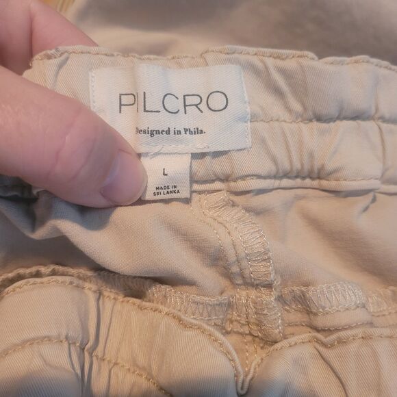 Pilcro The Izzie Relaxed Pull On Barrel Pants Women's Size Large Khaki Tan Boho - Picture 8 of 12